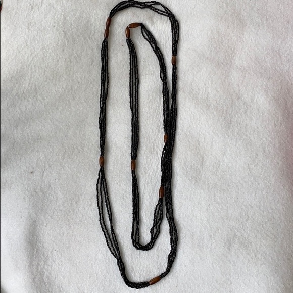 Necklace - Black Seed 4 Strand Necklace - Picture 4 of 6